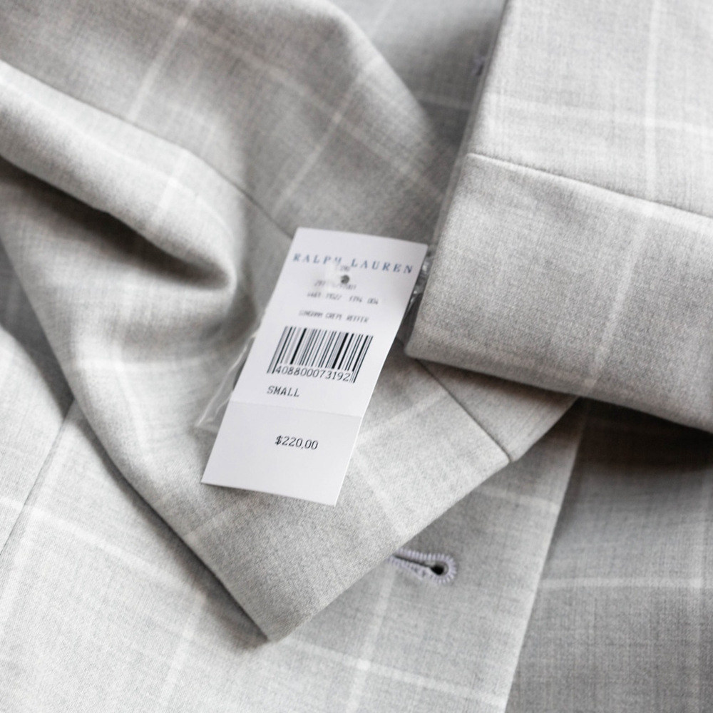 NWT Lauren Ralph Lauren Gingham Crepe Reefer Coat - Size S - Picture 9 of 13
